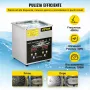 VEVOR Pulitore a Ultrasuoni Aggiornato 2 L (Riscaldatore da 100 W a Ultrasuoni da 60 W) Pulitore per Parti a Ultrasuoni da Laboratorio Digitale con Temporizzatore per Pulizia di Parti di Gioielli