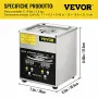 VEVOR Pulitore a Ultrasuoni Aggiornato 2 L (Riscaldatore da 100 W a Ultrasuoni da 60 W) Pulitore per Parti a Ultrasuoni da Laboratorio Digitale con Temporizzatore per Pulizia di Parti di Gioielli