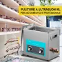 VEVOR 6.5L Pulitore Ultrasuoni Digitale Ultrasuoni Dispositivo in Acciaio Inox 304 con Riscaldatore Timer Macchina di Pulizia Uso Commerciale Domestico Personale