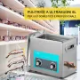 VEVOR Pulitore a Ultrasuoni 6 L Macchina Pulitrice a Ultrasuoni Controllo con Manopola in Acciaio Inossidabile 304, con Temporizzatore Riscaldatore per Gioielli, Orologi, Occhiali, Strumenti Dentali