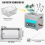 VEVOR Pulitore a Ultrasuoni 6 L Macchina Pulitrice a Ultrasuoni Controllo con Manopola in Acciaio Inossidabile 304, con Temporizzatore Riscaldatore per Gioielli, Orologi, Occhiali, Strumenti Dentali