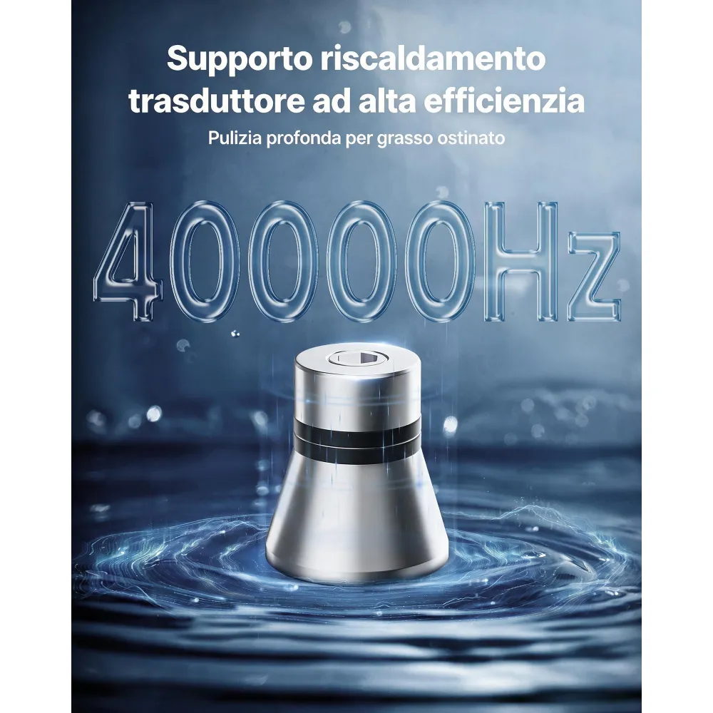 VEVOR Macchina di Pulizia a Ultrasuoni Professionale con Controllo Tramite Manopola Rotante, Capacita di 6 L con Cestello e Sfera di Pulizia, Pulitore a Ultrasuoni per Orologi, Rasoi, Gioielli
