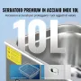 VEVOR Pulitore a Ultrasuoni Display Digitale in Acciaio Inox Capienza 10 Litri con Riscaldamento Tempo Temperatura Regolabile, Macchina Pulitrice a Ultrasuoni per Gioielli Occhiali Orologi Laboratorio
