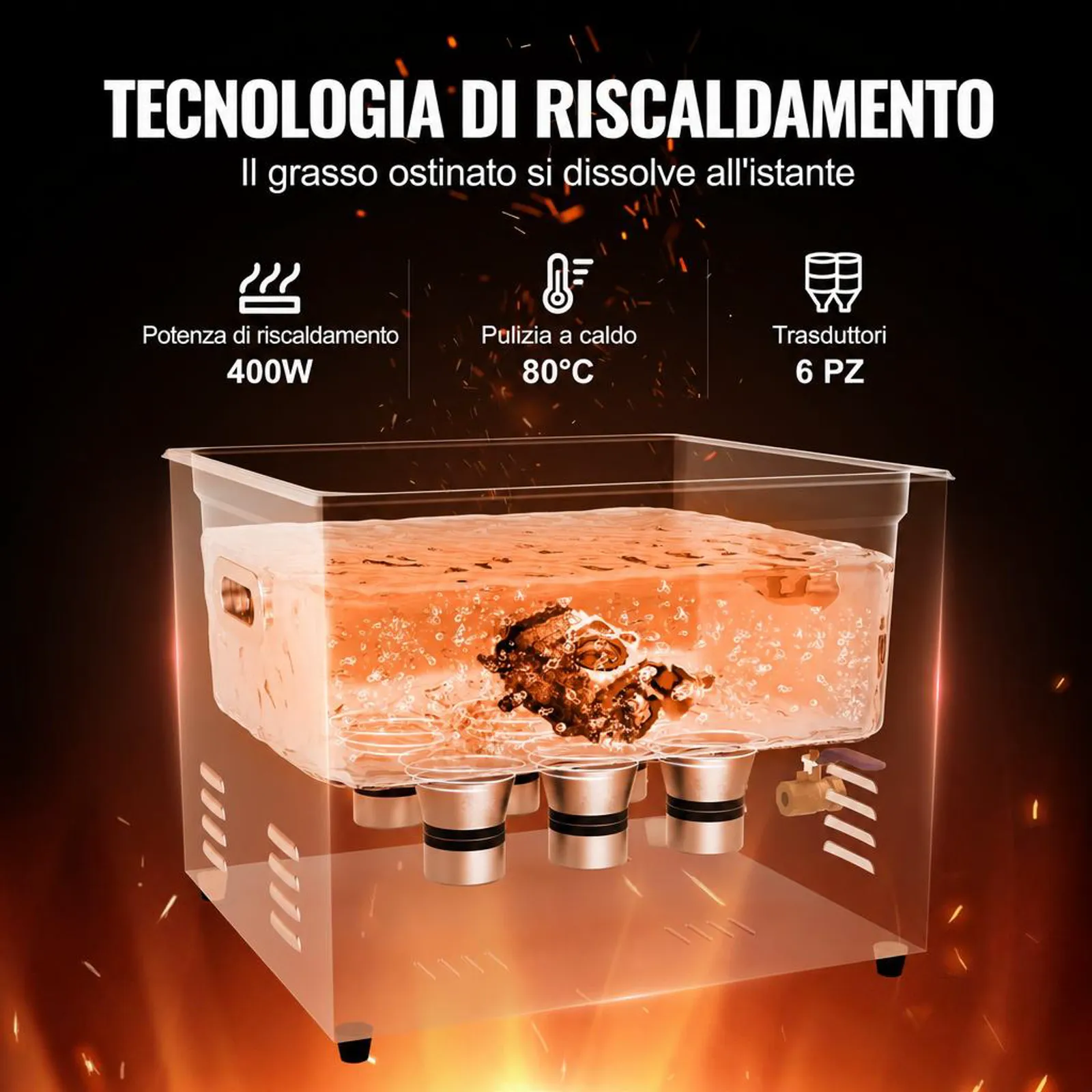 VEVOR Pulitore ad Ultrasuoni 15L Dispositivo per Pulizia Ultrasuoni Macchina per Pulizia ad Ultrasuoni da 360W con Timer Riscaldatore, Pulitore Digitale da 40 kHz con Cestello per Parti Gioielli