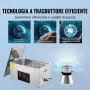 VEVOR Pulitore a Ultrasuoni Display Digitale in Acciaio Inox Capienza 22 Litri con Riscaldamento Tempo Temperatura Regolabile, Macchina Pulitrice a Ultrasuoni per Gioielli Occhiali Orologi Laboratorio