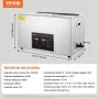 VEVOR Pulitore a Ultrasuoni Display Digitale in Acciaio Inox Capienza 30 Litri con Riscaldamento Tempo Temperatura Regolabile, Macchina Pulitrice a Ultrasuoni per Gioielli Occhiali Orologi Laboratorio
