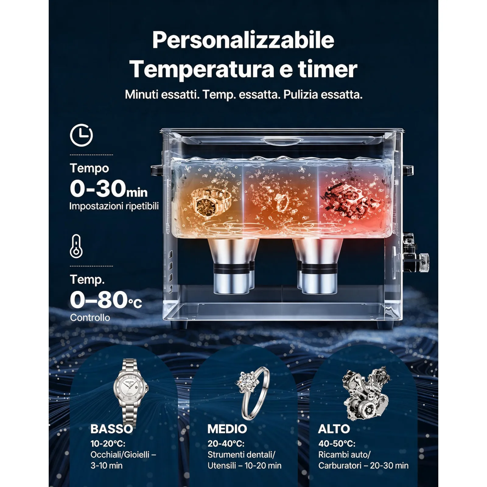 VEVOR Pulitore a Ultrasuoni da 15 L, Macchina Professionale per la Pulizia a Ultrasuoni, con Cestello di Pulizia e Schermo Digitale, in Acciaio Inox da 240W e 40 kHz per Carburatori, Strumenti
