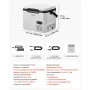 VEVOR Frigorifero Portatile Elettrico per Auto, Frigo Portatile da Auto Capienza 18 Litri 12V/24V 100-240V CA, Frigorifero a Compressore -20°C a 20°C Maniglia Senza Ruote per Campeggio Viaggio Pesca