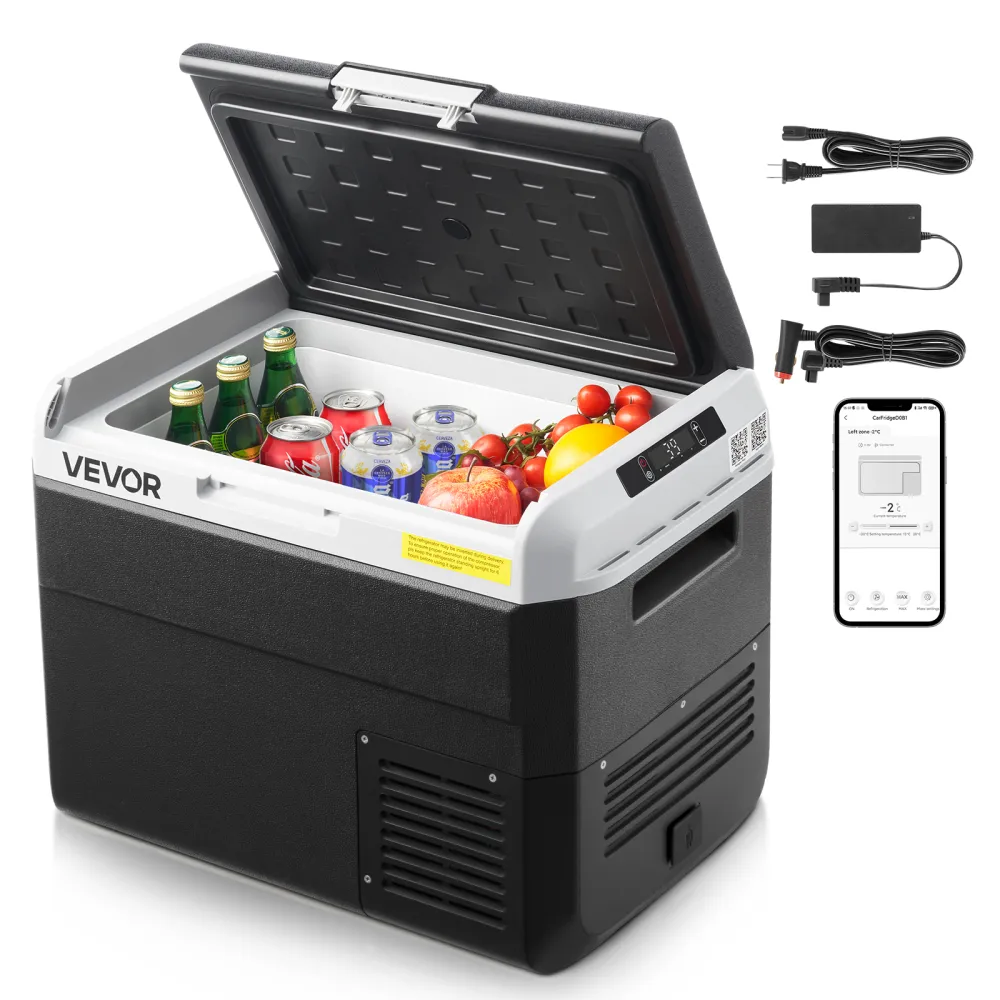VEVOR Frigorifero da Auto Portatile 60W, Frigo Portatile Compressore Capienza 30 Litri Zona Singola Temperatura Regolabile da -20℃ a 20℃, Frigorifero da Esterno Campeggio Picnic CC 12/24V CA 100-240V