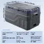 VEVOR Frigorifero per Auto, Congelatore Portatile Doppia Zona 25 L, 12 Volt, Gamma Regolabile da -20 ~ 20 ℃, Dispositivo di Raffreddamento a Compressore 12/24 V CC e 100-240 V CA per Campeggio Camper