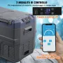 VEVOR Frigorifero per Auto, Congelatore Portatile Doppia Zona 32 L, 12 Volt, Gamma Regolabile da -20 ~ 20 ℃, Dispositivo di Raffreddamento a Compressore 12/24 V CC e 100-240 V CA per Campeggio Camper