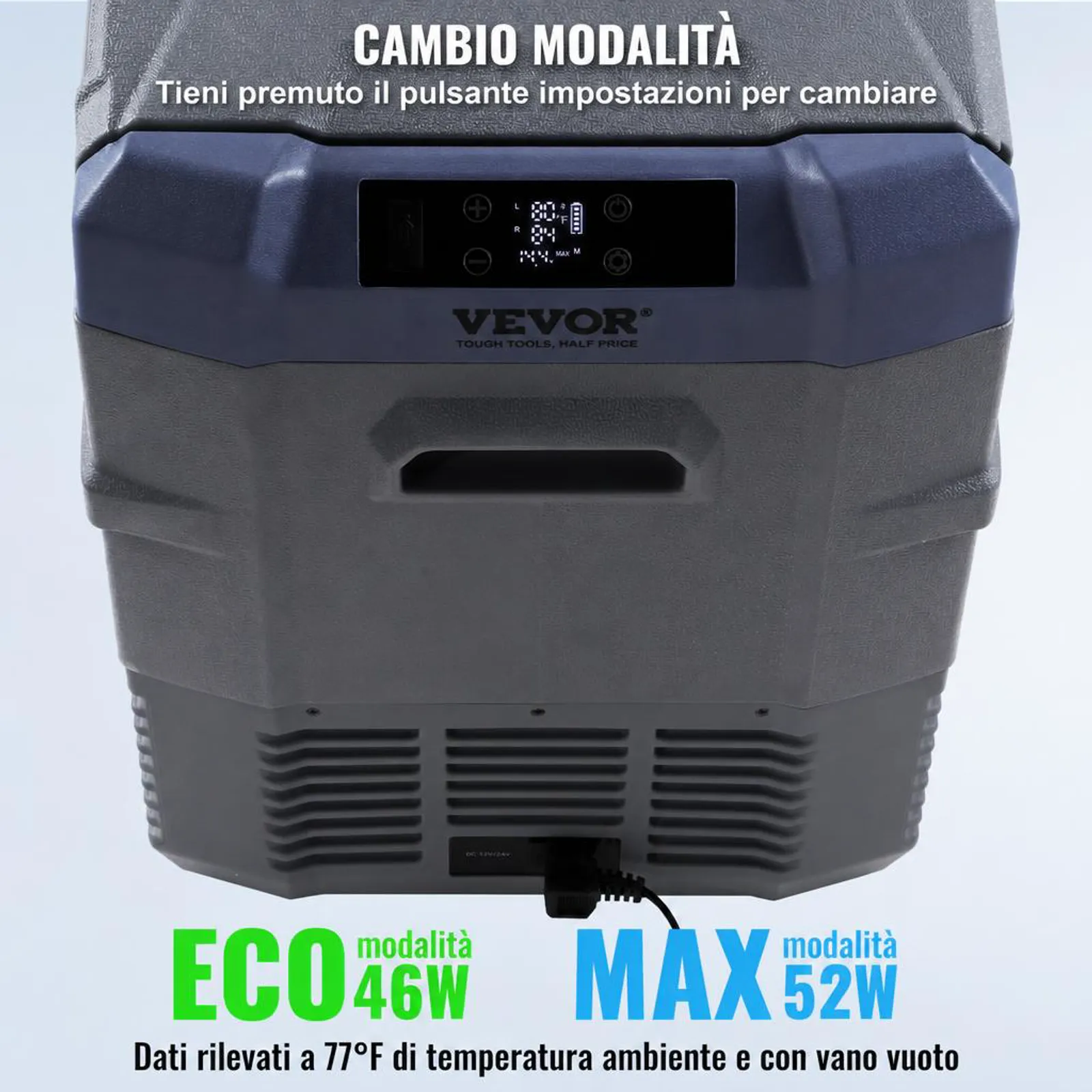 VEVOR Frigorifero per Auto, Congelatore Portatile Doppia Zona 40 L, 12 Volt, Gamma Regolabile da -20 ~ 20 ℃, Dispositivo di Raffreddamento a Compressore 12/24 V CC e 100-240 V CA per Campeggio Camper