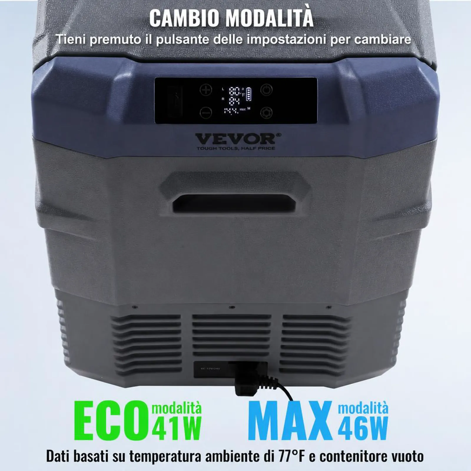 VEVOR Frigorifero per Auto, Congelatore Portatile Doppia Zona 40 L, 12 Volt, Gamma Regolabile da -20 ~ 20 ℃, Dispositivo di Raffreddamento a Compressore 12/24 V CC e 100-240 V CA per Campeggio Camper
