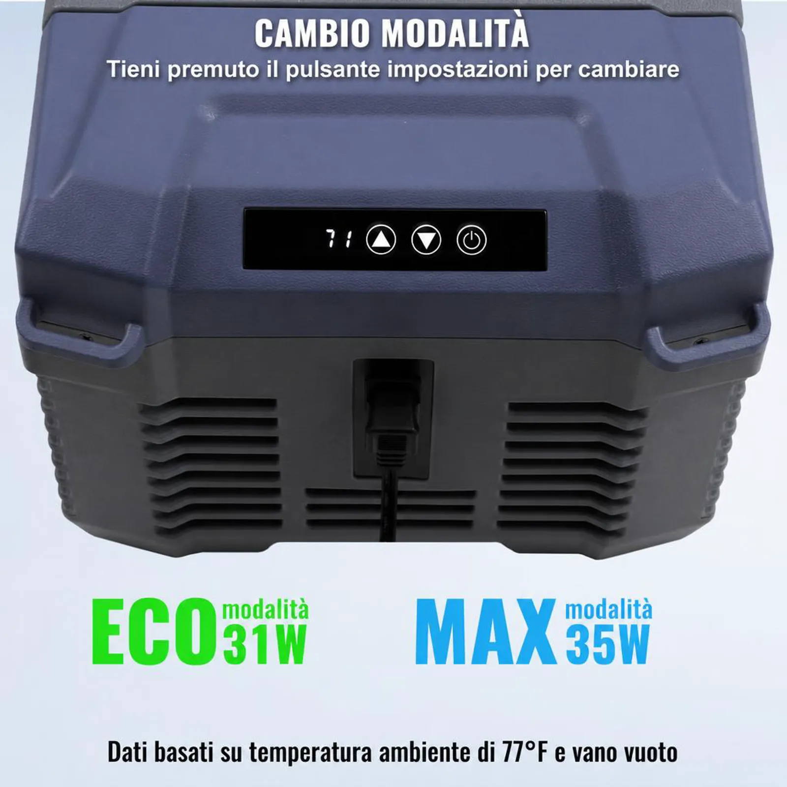 VEVOR Frigorifero per Auto, Congelatore Portatile Zona Singola 9 L 12 Volt, Gamma Regolabile da -20 ~ 20 ℃, Dispositivo di Raffreddamento a Compressore 12/24 V CC e 100-240 V CA per Campeggio Camper