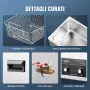 VEVOR Pulitore ad Ultrasuoni 10L con Timer Riscaldante Cestello, Macchina Digitale a Cavitazione Sonica, Pulitrice Ultrasuoni 240 W per Strumenti di Orologi, Occhiali, Monete, Utensili Metallici