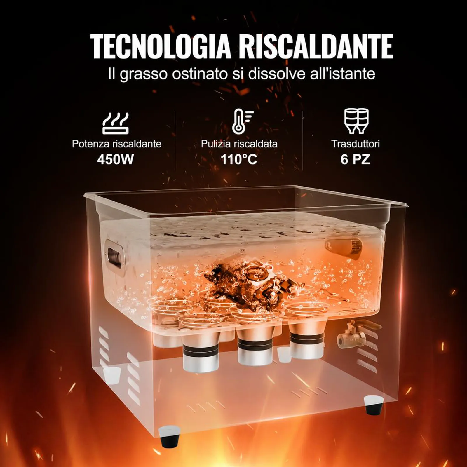 VEVOR Pulitore ad Ultrasuoni 15L con Timer Riscaldante Cestello, Macchina Digitale a Cavitazione Sonica, Pulitrice Ultrasuoni 360 W per Strumenti di Orologi, Occhiali, Monete, Utensili Metallici