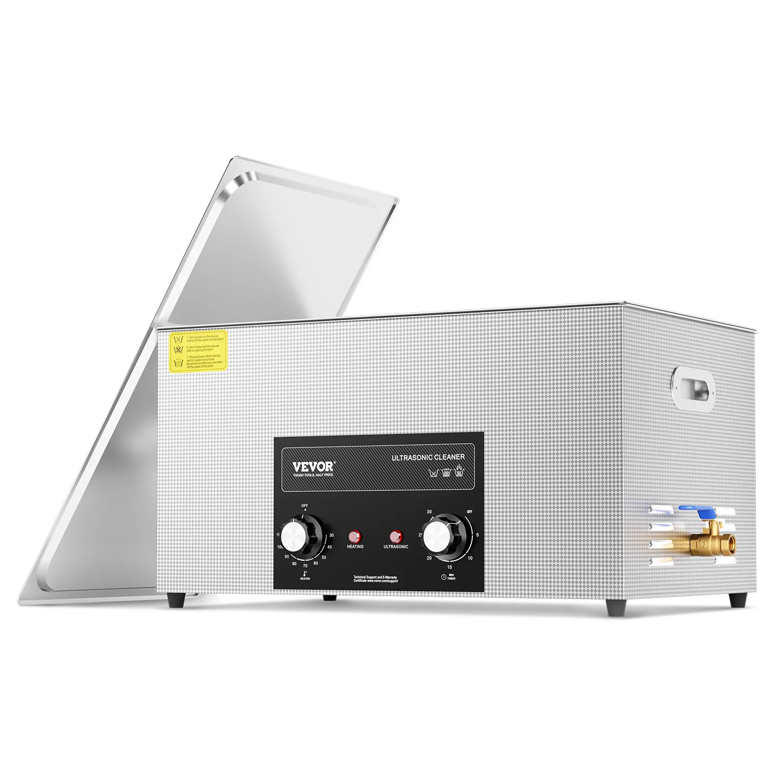 VEVOR Pulitore ad Ultrasuoni 22L con Timer Riscaldante Cestello, Macchina Digitale a Cavitazione Sonica, Pulitrice Ultrasuoni 480 W per Strumenti di Orologi, Occhiali, Monete, Utensili Metallici