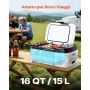 VEVOR Frigorifero Elettrico Portatile per Auto 15 L, Mini Compressore Elettrico  CC 12 V 24 V con Modalità Freddo e Caldo Controllo Tramite App, Design Compatto e Antiurto, per Camper Camion Barca