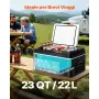 VEVOR Frigorifero Elettrico Protatile per Auto, Mini Frigorifero Portatile Funzione Caldo e Freddo, Capacità 22 L, Funzionamento CC 12V 24V, AC da 100V a 240V, Temperatura Regolabile per Camion Barca