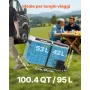 VEVOR Frigorifero per Auto Portatile 70 W con Ruote, Frigo Portatile da Auto Camper per Viaggio Campeggio Picnic BBQ Capienza ca. 95 Litri, Doppia Zona, Frigorifero con Ruote Maniglia a Compressore