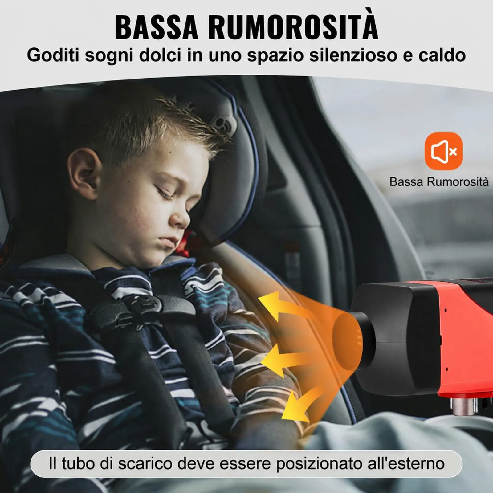 VEVOR Riscaldatore ad Aria Diesel 12V 2KW Riscaldatore Diesel da Parcheggio a Carburante con Silenziatore Serbatoio da 10 Litri, Interruttore LCD per Auto, Autobus, Camper, Camion