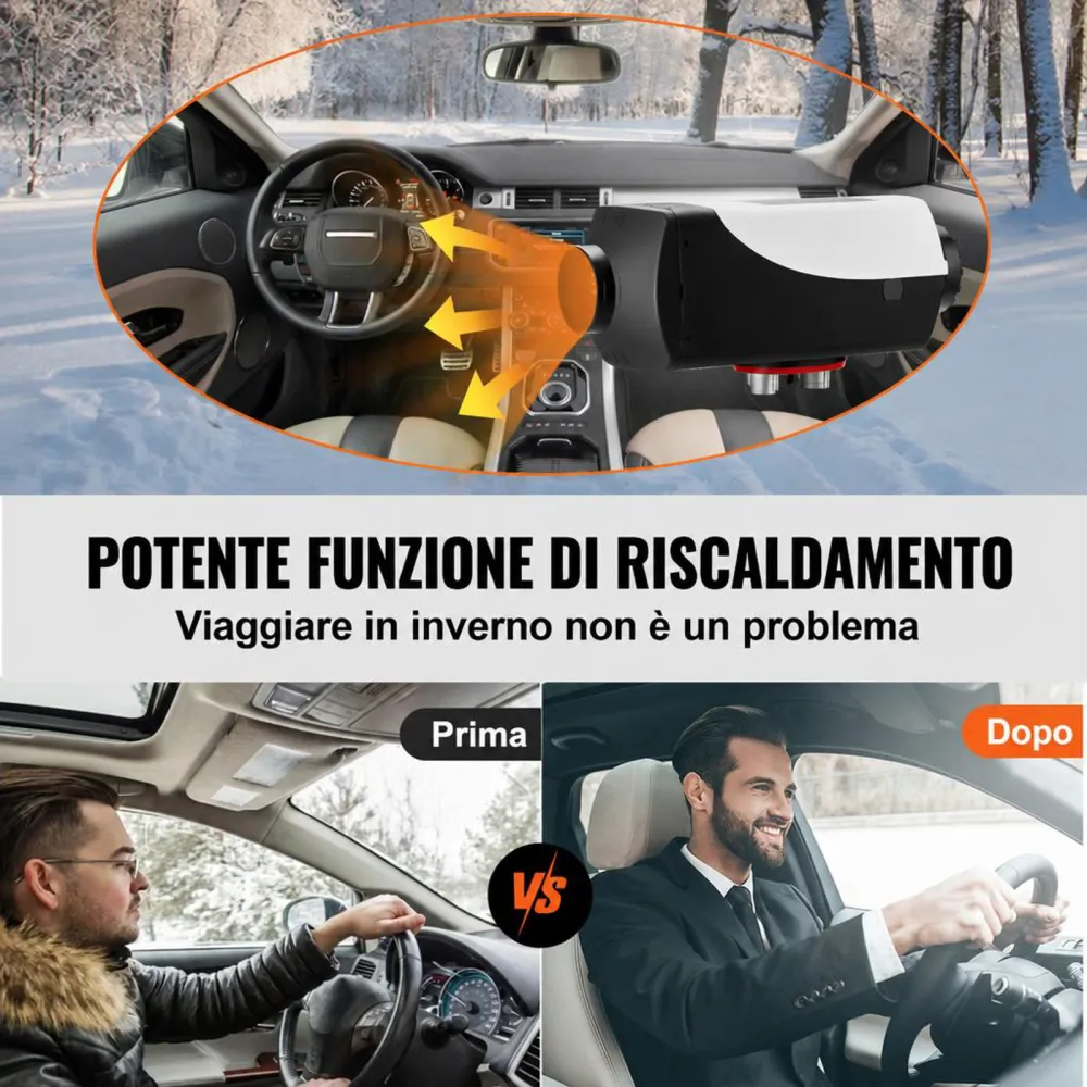 VEVOR Riscaldatore d'Aria Diesel da Parcheggio 12V 5-8KW con Telecomando LCD, Riscaldatore di Parcheggio Diesel a Carburante per Veicoli Camper Barca Camion Roulotte Autobus