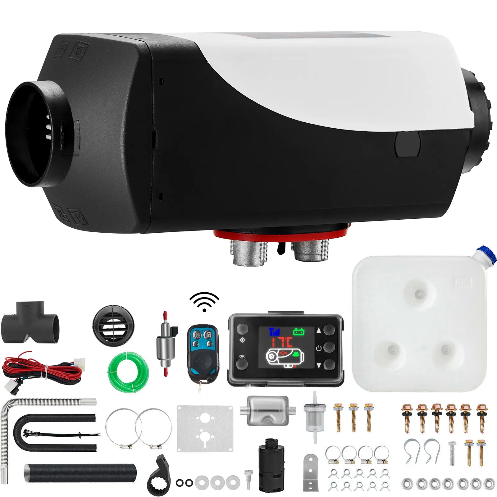 VEVOR Riscaldatore d'Aria Diesel da Parcheggio 12V 5-8KW con Telecomando LCD, Riscaldatore di Parcheggio Diesel a Carburante per Veicoli Camper Barca Camion Roulotte Autobus