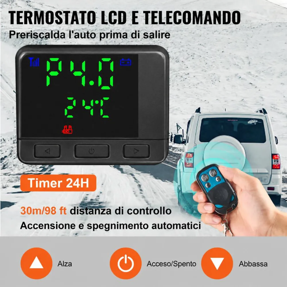 VEVOR Riscaldatore ad Aria Diesel da 5-8KW Riscaldatore da Parcheggio Diesel per Camion 12 V con Interruttore LCD Riscaldamento Rapido per Camper, Camion, Barca, Autobus, Roulotte