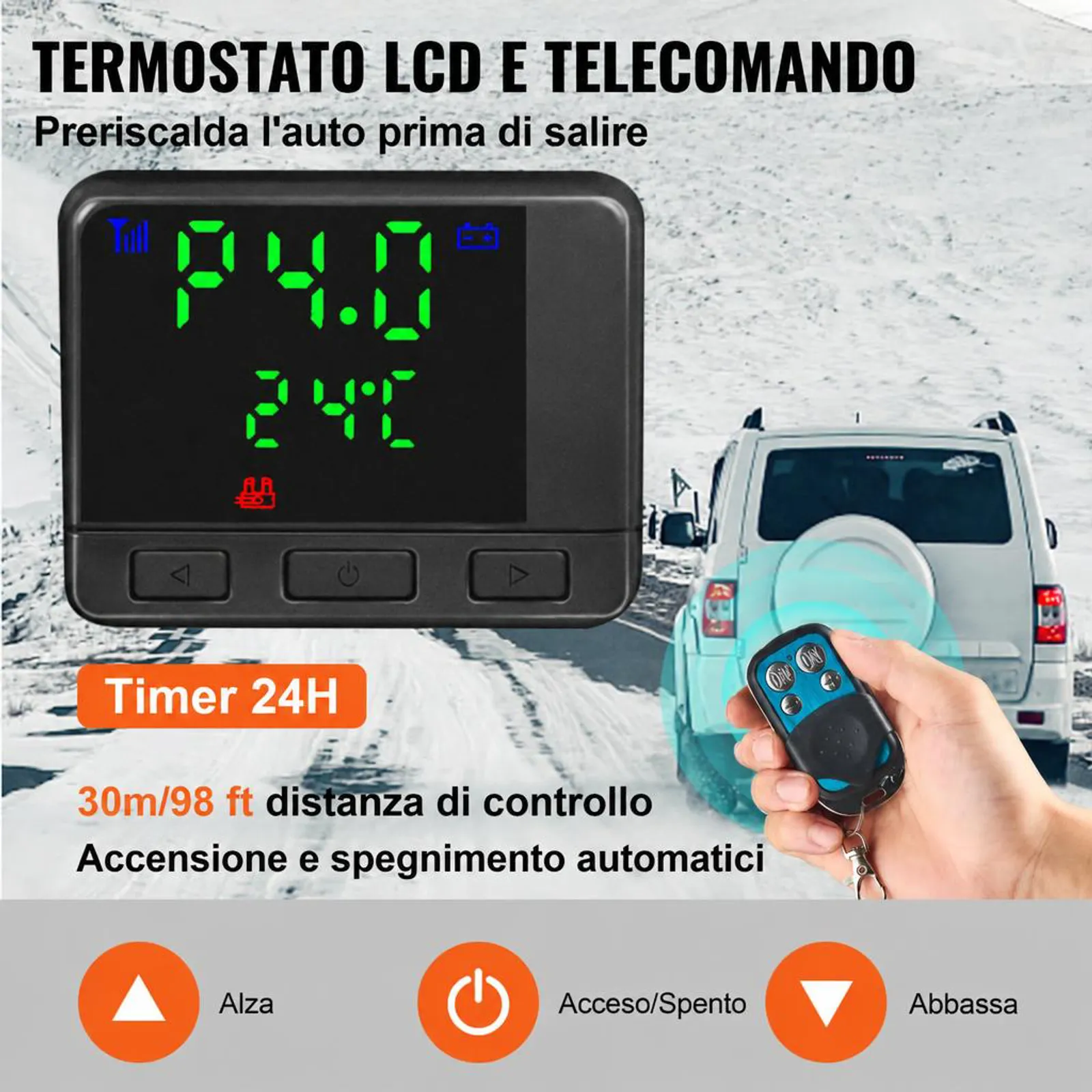 VEVOR Riscaldatore ad Aria Diesel da 5-8KW Riscaldatore da Parcheggio Diesel per Camion 12 V con Interruttore LCD Riscaldamento Rapido per Camper, Camion, Barca, Autobus, Roulotte