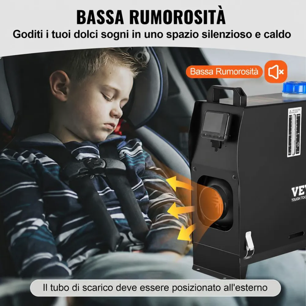 VEVOR Riscaldatore ad Aria Diesel da 5-8KW Riscaldatore da Parcheggio Diesel per Camion 12 V con Interruttore LCD Riscaldamento Rapido per Camper, Camion, Barca, Autobus, Roulotte