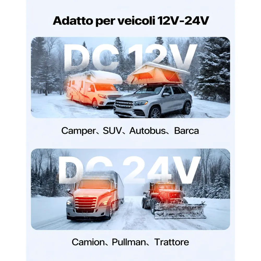 VEVOR Riscaldatore d'Aria Diesel, 12-24V 5-8KW, Riscaldamento Rapido con Telecomando e Display Digitale, Serbatoio del Carburante da 10 L, Silenzioso, Annuncio Vocale, per Camper, Camion