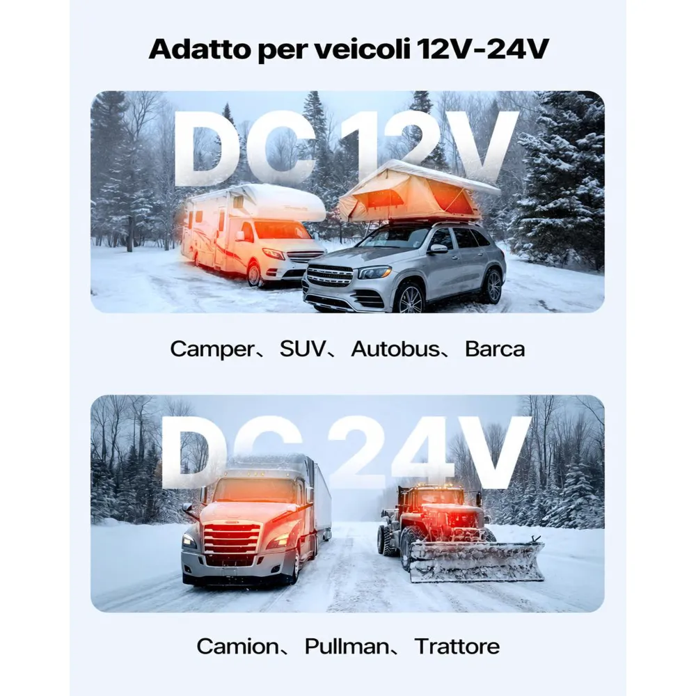 VEVOR Riscaldatore d'Aria Diesel, 8 kW DC12-24 V, Riscaldamento Rapido con Telecomando e Display Digitale Quadrato, Serbatoio del Carburante da 5 L, Silenzioso, Annuncio Vocale, per Camper, Camion
