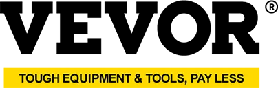 VEVOR logo with tagline "tough equipment & tools, pay less" in black and yellow.