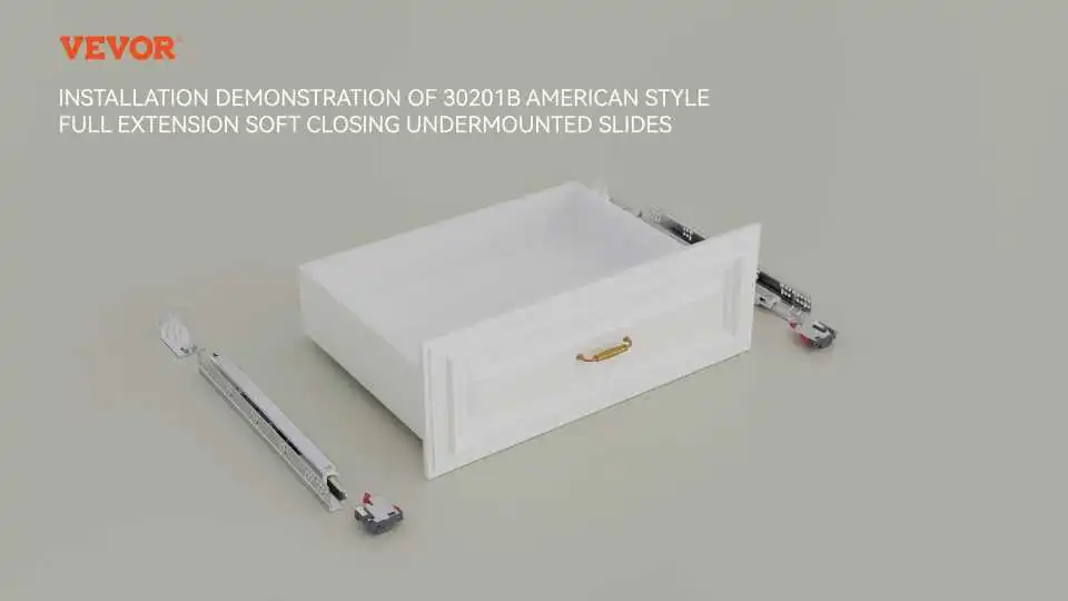 VEVOR Schwerlast-Schubladenschienen, Bodenmontage, Vollauszug und Soft-Close-Funktion