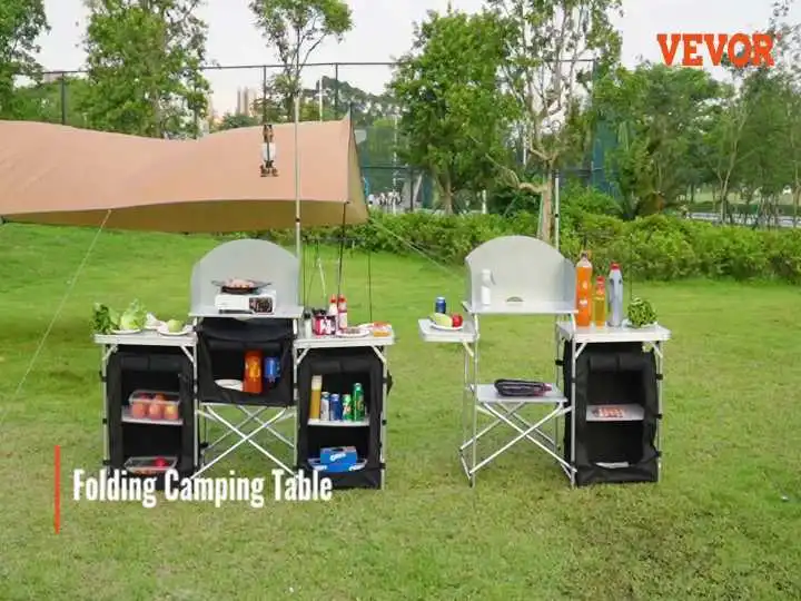 VEVOR Aluminium-Klapptisch für Camping – Demo: Schritt-für-Schritt-Anleitung zum Aufbau, Funktionen und zur Verwendung im Freien