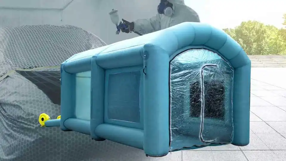 Watch How the VEVOR Car Painting Tent Offers a Clean, Spacious, and Efficient Setup for Professional Auto Paint Jobs