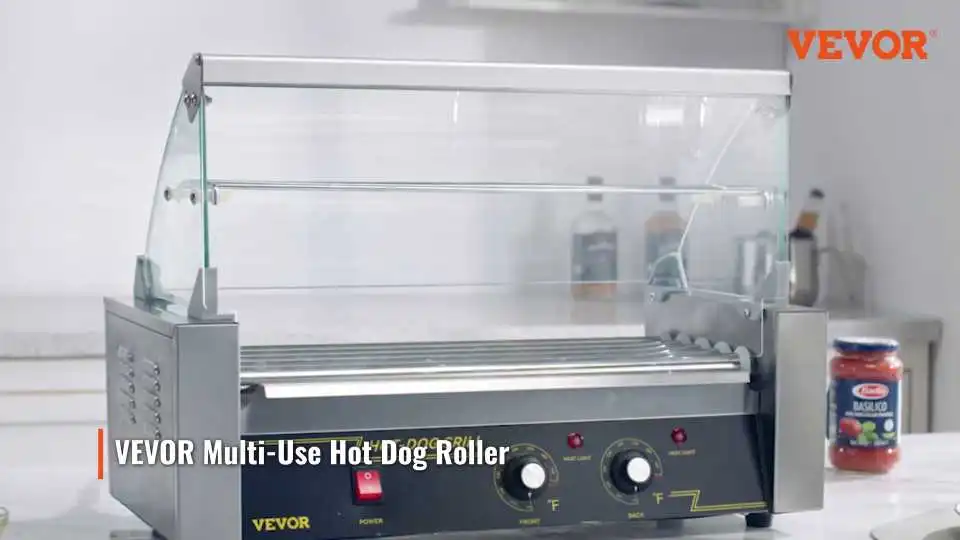 VEVOR Hot Dog Roller Machine: Durable Stainless Steel, Non-Stick Rollers, and Easy Cleanup