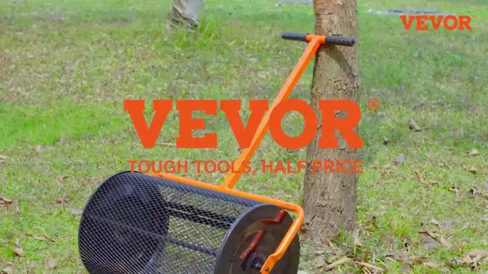 VEVOR Compost Spreaders For Lawns In Action - Video Demo Of VEVOR’s Heavy-Duty, 24-Inch Wide, Spreader For Compost In Lawns And Gardens. Side Latches, Steel Mesh Coating, And Stainless Steel Build.