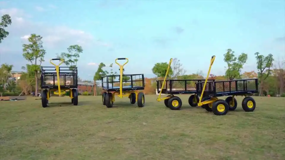 Bekijk de Wagon Cart in actie – Echte videodemonstratie die het opvouwbare ontwerp, de grote laadcapaciteit en de soepele mobiliteit op alle terreinen laat zien