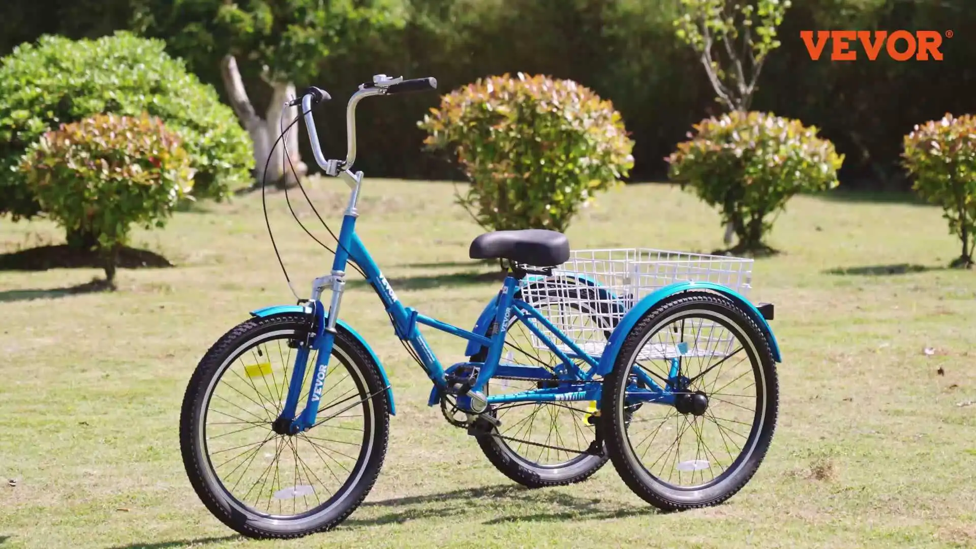 Triciclo plegable para adultos VEVOR: ligero, estable y práctico para un fácil transporte, paseos cómodos y conveniencia para personas mayores.