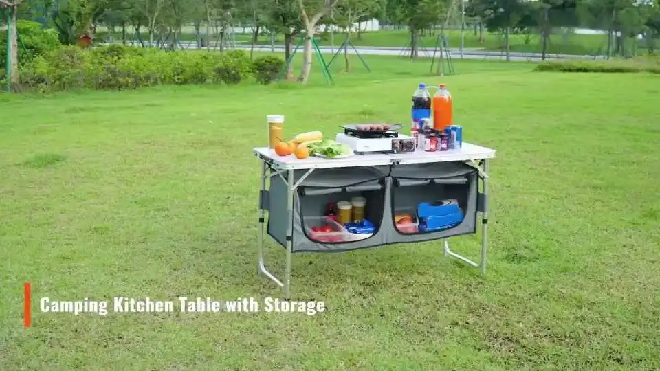Guía de montaje, instalación y uso de la mesa plegable de camping VEVOR