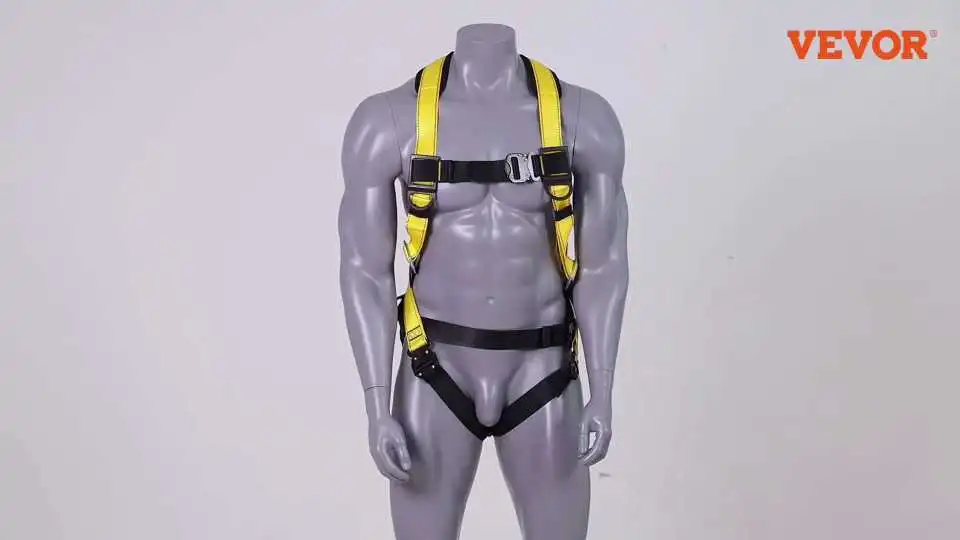 Watch the VEVOR Full Body Safety Harness Demo with Step-by-Step Wearing and Adjustment Instructions