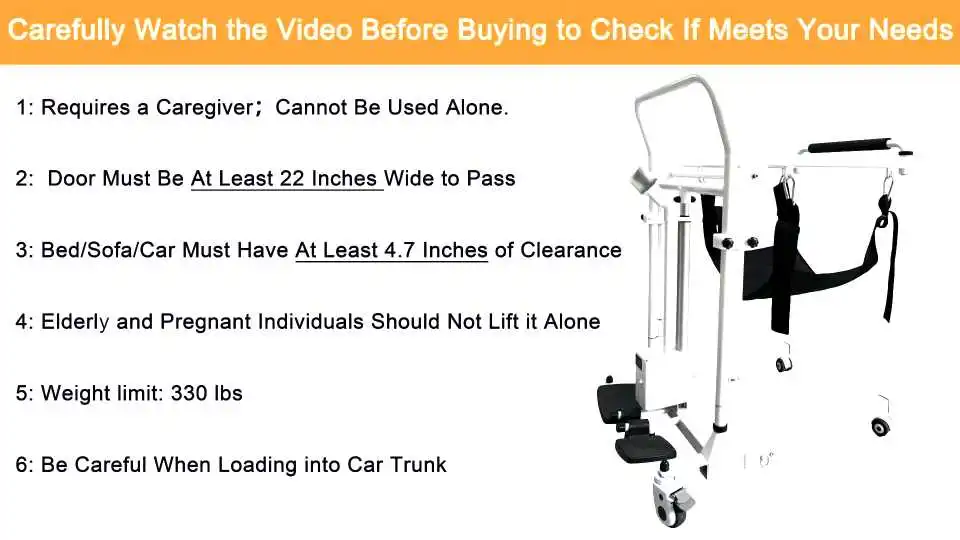 VEVOR Electric Transfer Chair Demo Video - An Easy To Operate Transfer Chair With Padded Backrest, Double-Safety Buckle, Capable of Holding 220 lbs of Weight