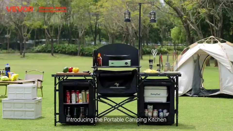 Guía paso a paso para la mesa de cocina de camping: uso, montaje y características como el almacenamiento