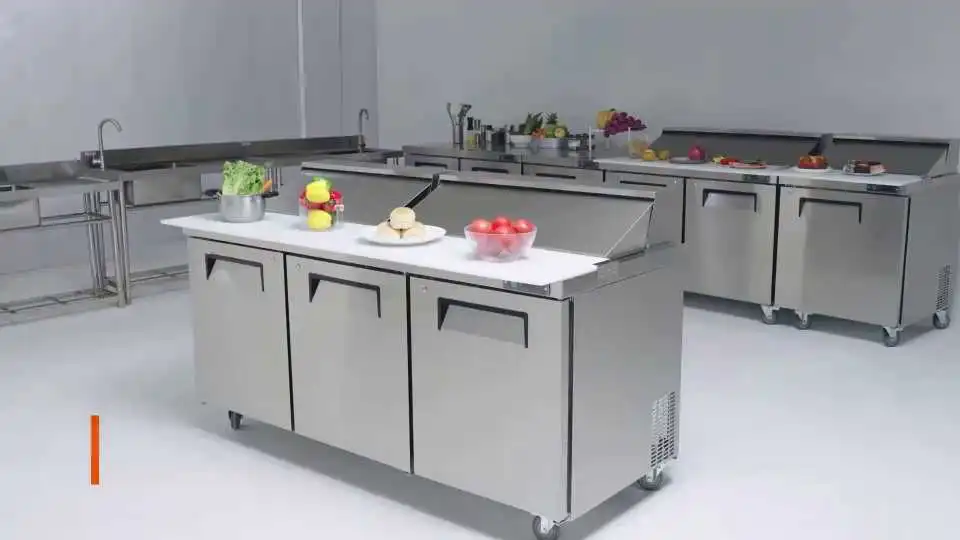VEVOR 3 Door Commercial Refrigerator Video Demo - Watch This Easy-To-Set-Up, 72" Commercial Grade Stainless Steel Sandwich & Salad Prep Table With Cutting Board & 18 Pans