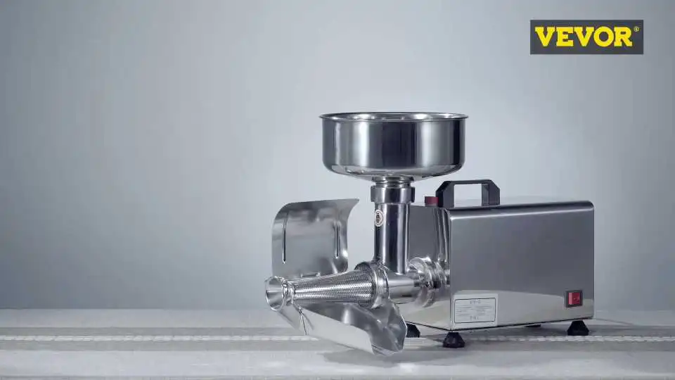 VEVOR Tomato Milling Machine - Video Demonstration On Setting Up This Machine, Featuring 450w Noise-Free And Highly-Efficient Motor