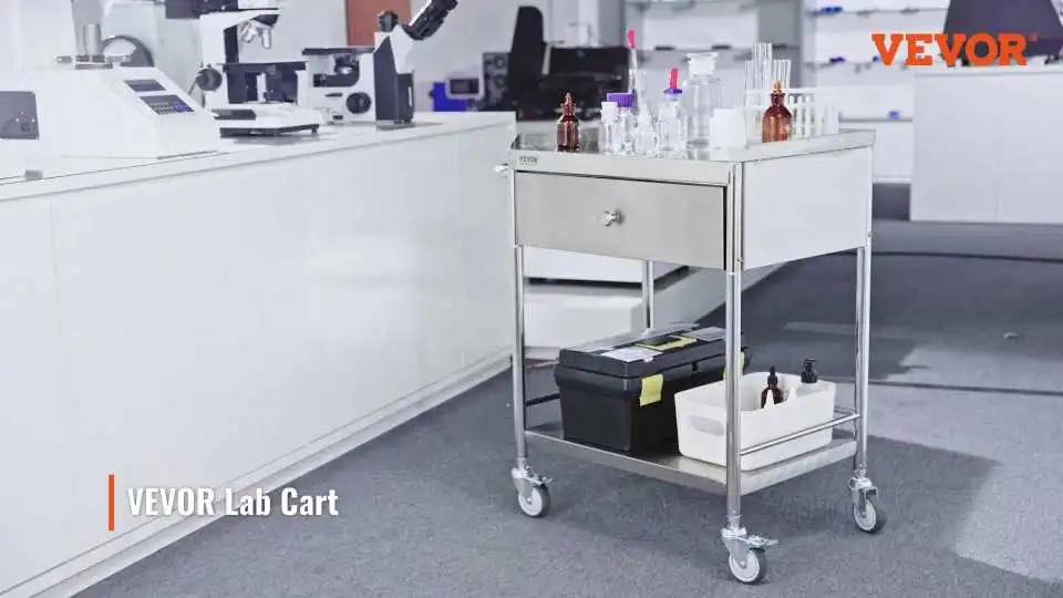 Costruisci il tuo carrello multiuso VEVOR: installa le ruote, aggiungi i supporti, fissa i ripiani e blocca le rotelle