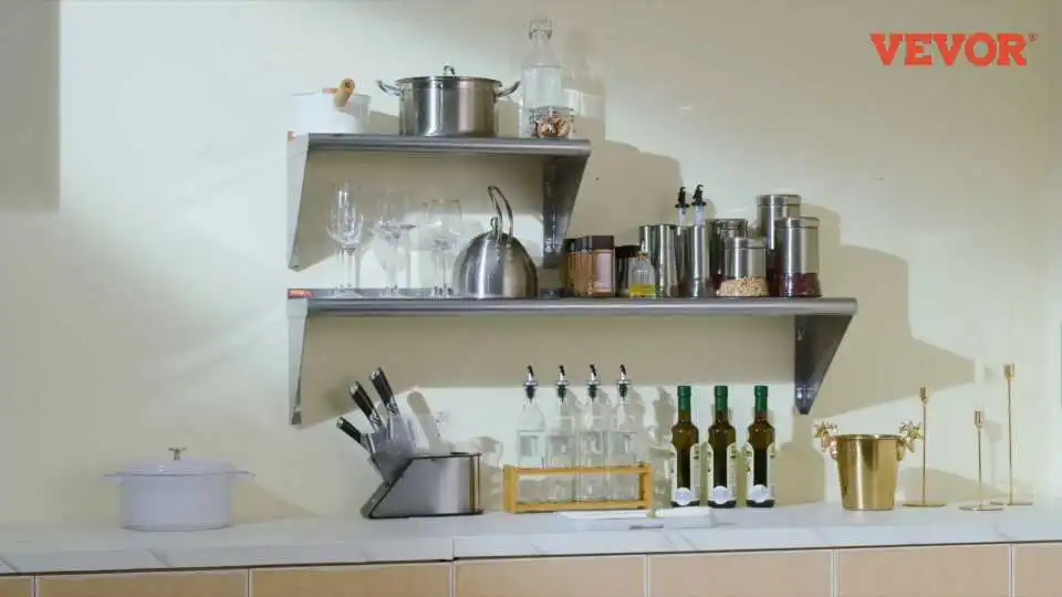 How to Install & Setup the VEVOR Stainless Steel Wall Mount Shelf