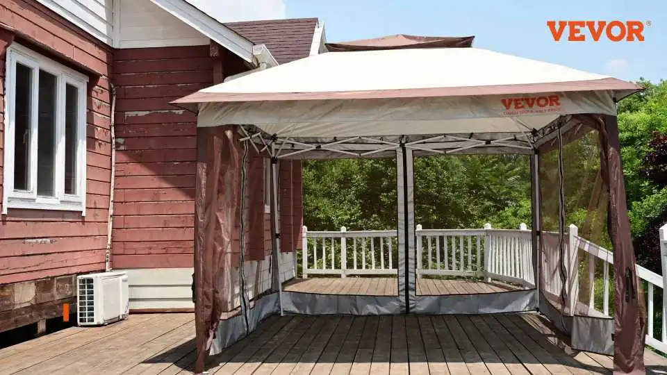 Sehen Sie sich unser Video über den Gartenpavillon an, das sein stilvolles Design, den schnellen Aufbau und die robusten Allwettereigenschaften für Gartenpartys und Veranstaltungen im Freien demonstriert.