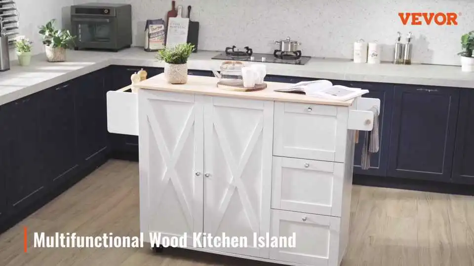 VEVOR Kitchen Island Carts: Assembly Process, Storage Features, and Multi-Use in the Kitchen